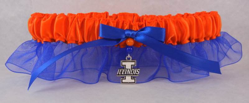 University of Illinois Inspired Garter with Licensed Collegiate Charm